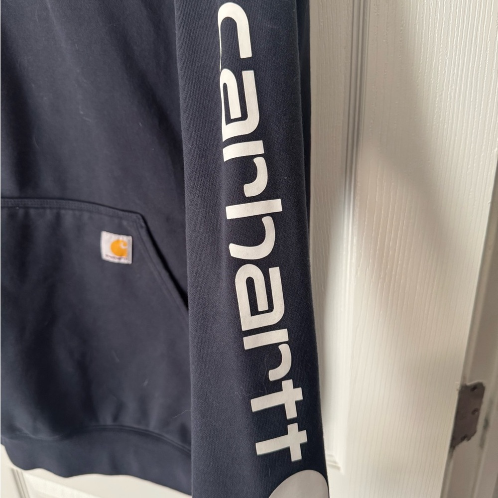 Carhartt Men's navy Hoodie - Picture 2 of 4